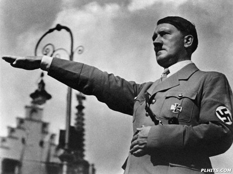 Saludo Nazi de Adolfo Hitler. 
